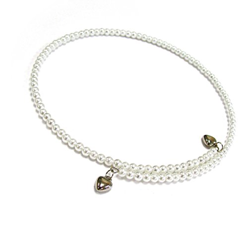 Linpeng 4mm White Pearl Beads Memory Wire Choker 100204-05A