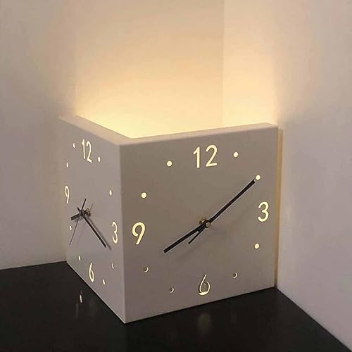 Horloge murale d'angle en forme de corne double face CLOUDEMO
