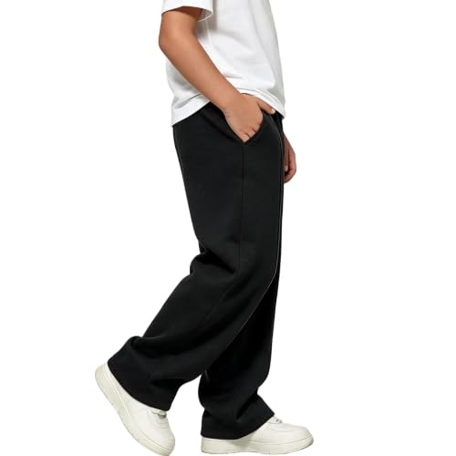 Boys Baggy Sweatpants Casual Fleece Straight Leg Sweat Pants With Pockets - image 6