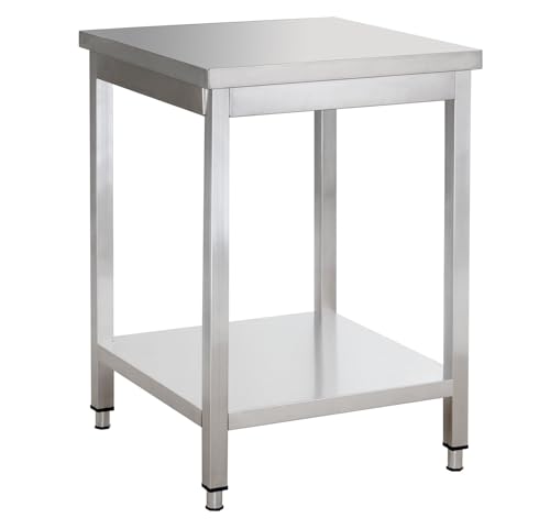 GastroHero Edelstahl Arbeitstisch I Arbeitstisch 70x60 cm mit Grundboden I ohne Aufkantung I Edelstahltisch für Gastronomie I Gasto Tisch AISI 201