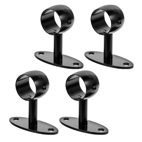 Soportes para barandilla de escalera VALICLUD de acero inoxidable negro para pared pack de 4