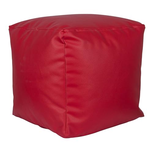ARANAZ S.L. MANUFACTURAS DE LA MADERA Puff Cuadrado Ø40x40cm Color Rojo - Asiento Acolchado y Cómodo