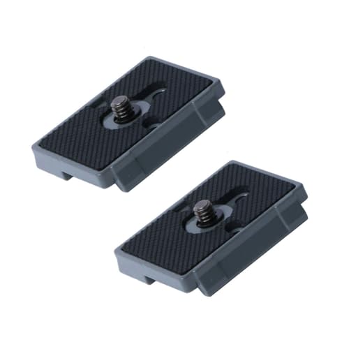 Harwerrel Quick Release Plate 1/4 Screw Compatible with Manfrotto 200PL-14 322RC2 324RC2 488RC2 496RC2 Camera Tripod Head (Pack of 2)