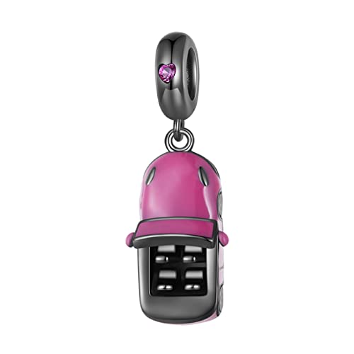 Bagues pour adolescentes en argent 925 avec pendentif cœur rose