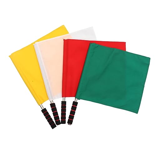 BIUDECO Match Safety Flag Flags 4pcs Red White Referee Hand Flags for Praise Dance Racing Games