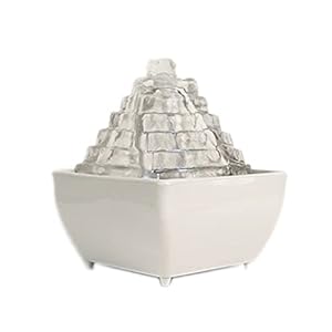 Creatieve en verse tafelvoningsfonteinwatervallen, desktop fontein luchtbevochtiger voor thuis woonkamer en kantoor Accessoires voor fonteinfonteinen in de tuin (Color : White, Grootte : USB plug)