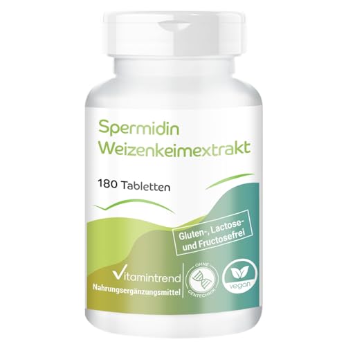 Vitamintrend Spermidin Weizenkeimextrakt, 180 Tabletten, 6mg Spermidin pro...