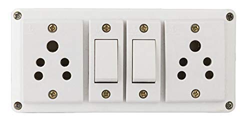 Siddhi (2+2) Extension Board Multi Outlet Electrical Switch Board with 2 Sockets (5A) and 2 Switches(5A)-3Mtr Long Wire Power Strip