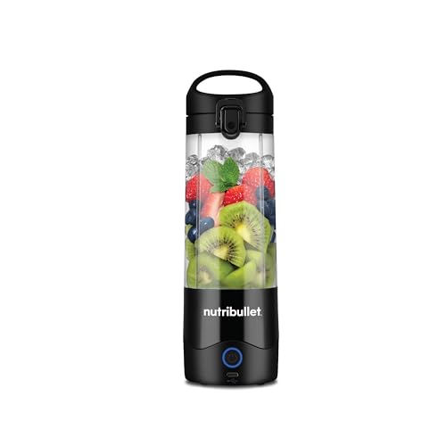 Nutribullet Portable 475ml cordless Blender for Shakes & Smoothies BPA Free Leakproof Flip and sip USB-C type PB475W Black