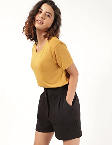 Image of Marks & Spencer Womens Solid Polyester Blend Crew Neck Relaxed Fit T Shirt