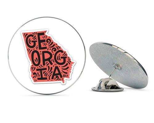 Georgia Shape Cute Letters Native Local Metal 0.75" Lapel Hat Pin Tie Tack Pinback2