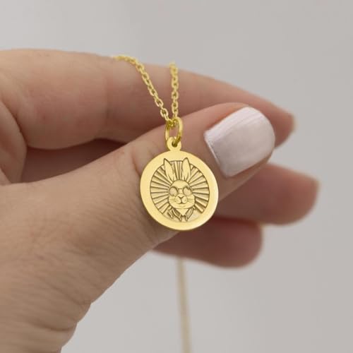 Collar de plata de ley 925 hipoalergénico con colgante de conejo 3