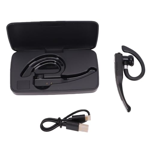 Auriculares Bluetooth de un Oído, Auriculares Inalámbricos Manos Libres con Cancelación de Ruido y 12 Horas de Tiempo de Conversación para Reuniones de Negocios, Entr