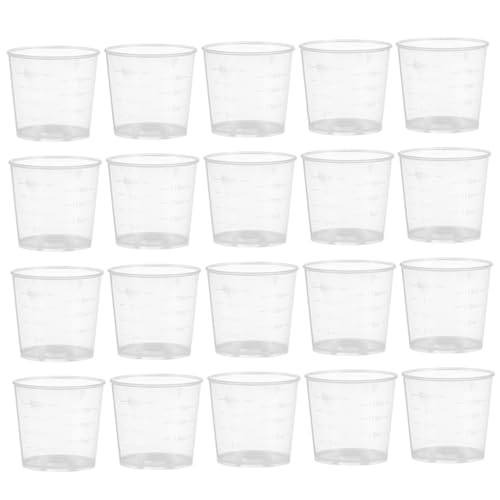 20 Pcs 30ml Measuring Cup Measure, Medicine Measuring-Cups, Transparent Plastic Graduated Medicine Measuring-Cups with Clear Scales, for Kitchen Cooking, Baking & Home Lab Measuring Tasks