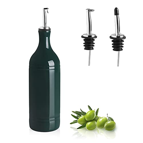 Sweejar Home Large Ceramic Olive Oil Dispenser Bottle, Opaque Cruet Protects Reduce Oxidation