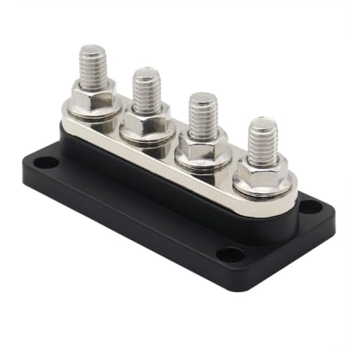 Barra colectora de níquel y cobre 300 A para 12-48 V CC con 4 pernos m10 6