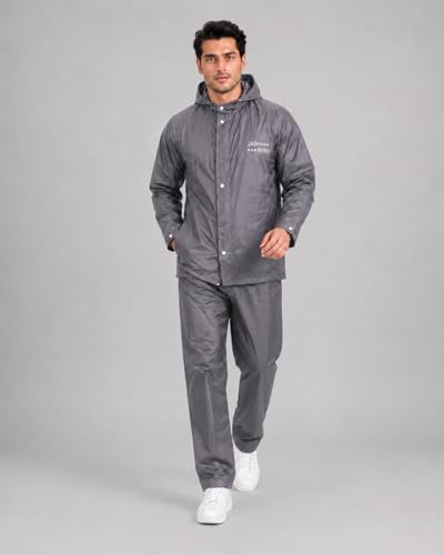 Image of Vogaan Rain Coat for Men Waterproof Rain coat Set for Women with Reflective Trim-Windproof Jacket & Pants Suit with Hood, Pockets & Breathable, Durable Fabric for Outdoor, Travel, Bike & Trekking Use