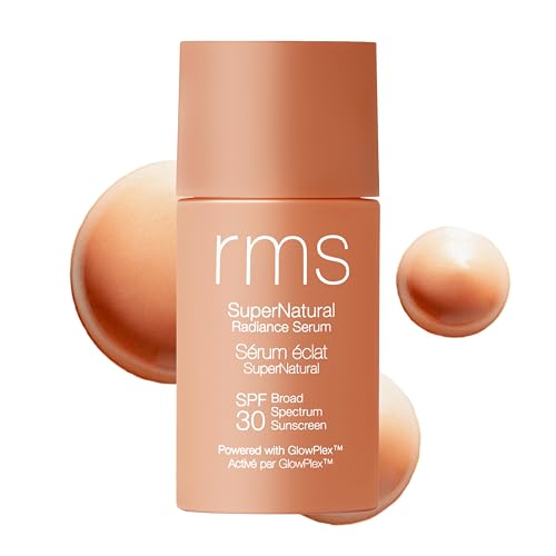 RMS Beauty SuperNatural Radiant Serum SPF 30 – Tinted Luminous Face Primer & Complexion Corrector – Mineral Sunscreen with Niacinamide & Peptides – Non-Comedogenic – 1.0 fl oz