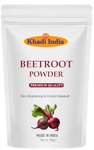 Khadi 100% Pure & Natural Beetroot Powder For Face, Skin & Hair | 100% Pure & High Natural Antioxidants | Additive Free (Zipper Pouch), Fresh (100gm., BEETROOT)