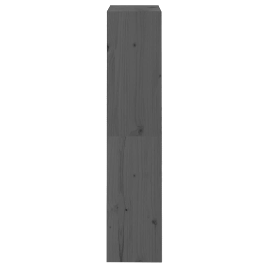 Libreria divisoria grigia, 60 x 30 x 135,5 cm, in legno di pino massiccio, per soggiorno, camera da letto, ufficio, corridoio, versatile, stabile