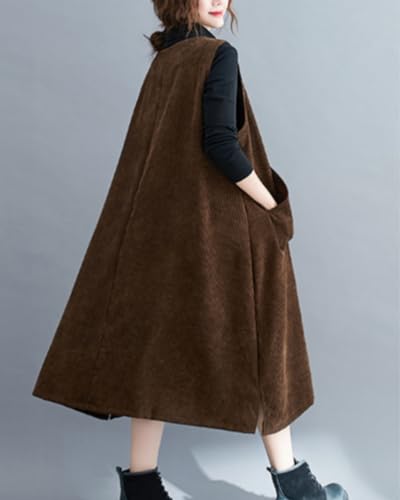 Velours côtelé doux robe pull à col rond ellazhu confortable - 4