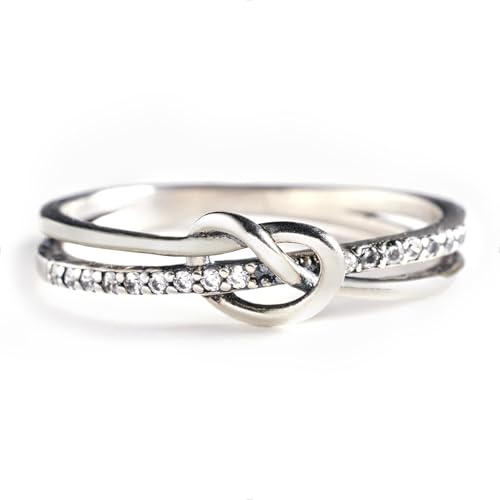 STORYJEWELLERY Mother Daughter Rings, 925 Sterling Silver Knot Ring, Mom Rings for Women, Birthday Gifts for Mom, Mother Daughter Gift, Size 7