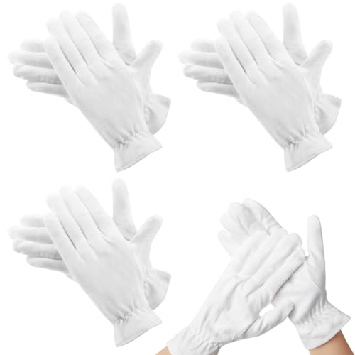 3 Pares Guantes Hidratantes, Guantes Blancos de Algodón, para Manos Secas, Eczema, Belleza, Piel Sensible e Irritada