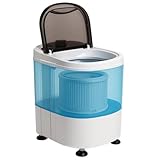 Vonia Mini Waschmaschine 2-in-1 mit Schleuder, Tragbare Camping Waschmaschine, 2,6 kg Kapazität, kompakt und energiesparend, ideal für Wohnmobil, Studenten und kleine Haushalte, Weiß