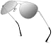 Produktbild Hatstar Pilotenbrille Verspiegelt Fliegerbrille Sonnenbrille Brille mit Federscharnier (84 | Rahmen Silver - Glas Silver verspiegelt)