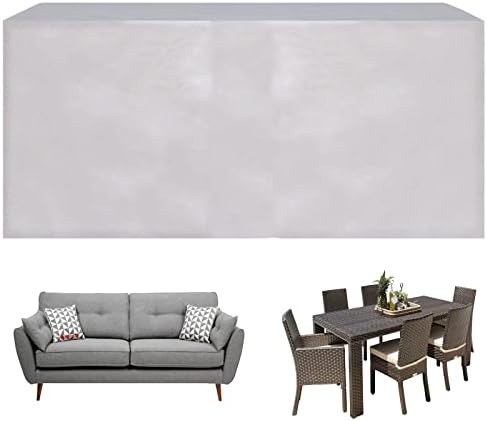 XYXH 102" x 53" x 32" Outdoor Patio Table Covers, Rectangle Patio Furniture Cover, Garden Furniture Covers Waterproof, Anti-Snow Windproof Breathable Oxford Fabric Tear-Resistant
