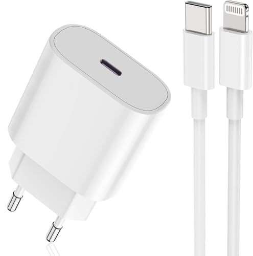 Cargador iPhone 14 13 11 12, 20W Cargador rápido Apple original PD Cargador USB C Lightning Cable 2M para Apple iPhone 14 Pro Max,13 Pro,11 Mini,12 Plus,8, XS XR SE iPad