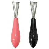 Lot de 1/2 brosses de nettoyage pour peigne - Râteau de nettoyage pour brosse à cheveux bouclés - Brosse à cheveux bouclés en fil métallique - Brosse à cheveux bouclés et raides - ABS - Rouge et noir