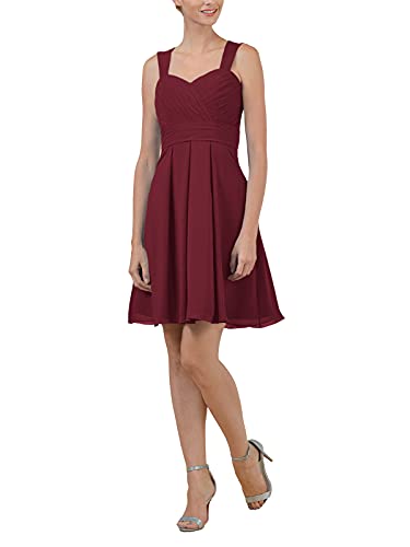 ALICEPUB Burgundy Bridesmaid Dresses Short Formal Dress for Women Party Homecoming,US8