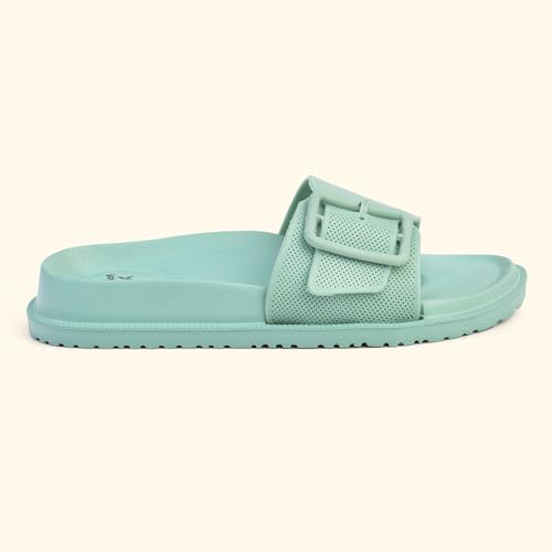 Image of YOHO Grape Sliders for Women & Girls | Stylish,Cushioned, Lightweight Slides & Waterproof Flip Flops | Adjustable Buckle | Comfortable Monsoon Footwear