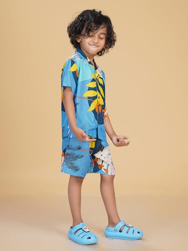 Image of Ninos Dreams Boys Cotton Rayon Coord Set with shorts /Holiday Shirt & Shorts