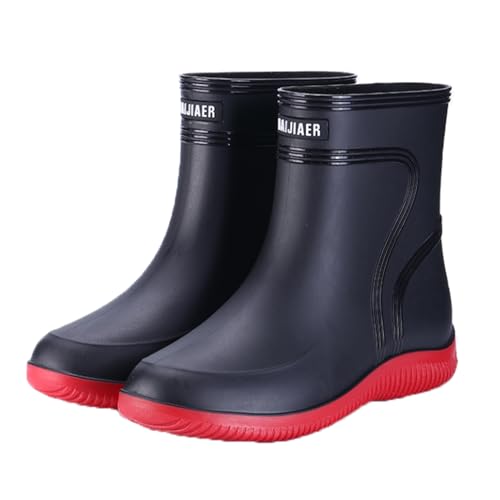 Men Wellington Boots Outdoor Garden Waterproof Ankle Rain Shoes