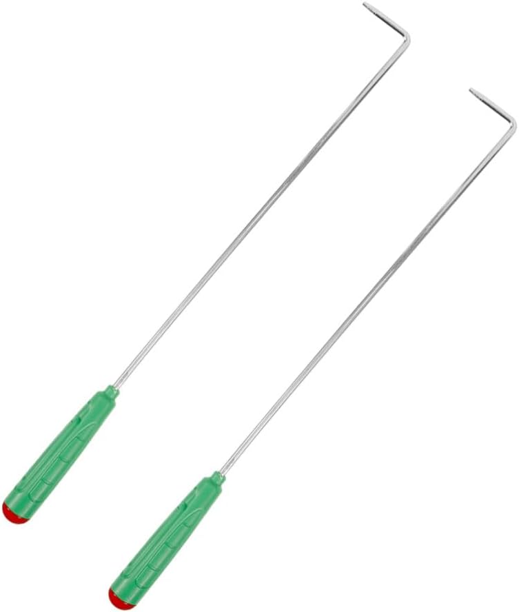 Luxshiny 2pcs Handheld Stainless Steel Fireplace Poker for Indoor and Outdoor Use for Camping and BBQ Lightweight Fire Tool Handle