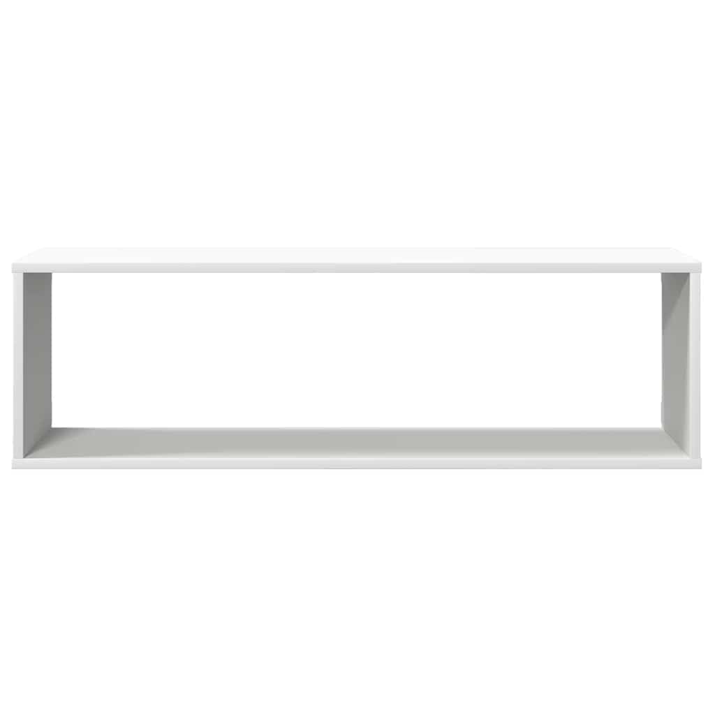 Mensole a Muro a Cubo 2 pz Bianche 100x15x30 cm in Multistrato | Design modulare salvaspazio per soggiorno o studio, ideale per esporre libri e decorazioni su pareti moderne.