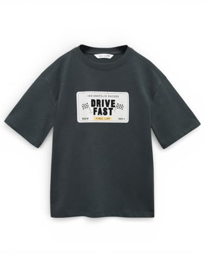 Image of Alan Jones Clothing Boys Oversized Cotton Printed T-Shirt | Round Neck, Short Sleeves, Casual Wear