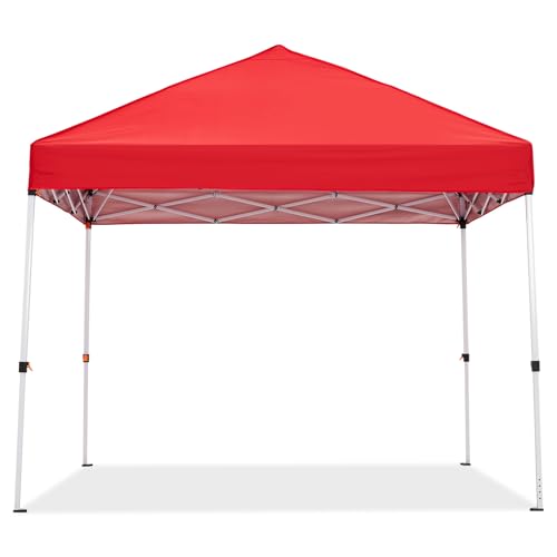 10x10 Pop Up Canopy with Ten, Beach Tent with One Push Setup, Easy Outdoor Sun Shade for Events, Pop-Up Waterproof Sun Shelter Canopy with Wheeled Bag