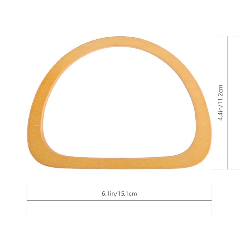 Milisten Wooden Oval Bag Handles 6.10 Inch Lightweight Solid Wood D Shape Handheld Accessories for Diy Handmade Bags Purse Replacement - Image 2