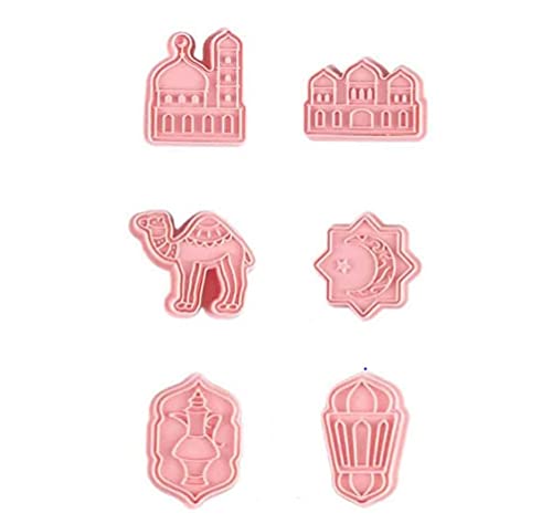 Lyocellmall Aalto 6 PCS Eid Mubarak Cookie Cutters,DIY 3D Ramadan Islamic Muslim Fondant Cake Baking Mould For Parties and festivals