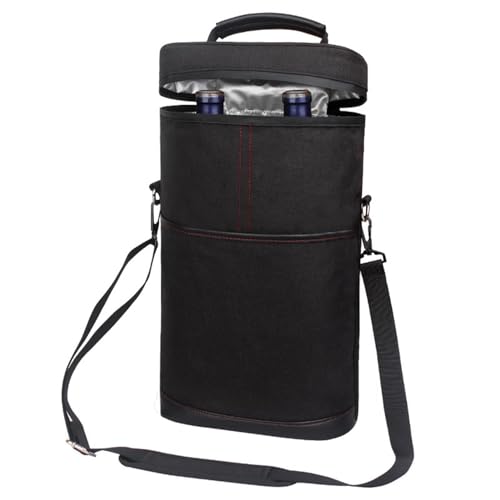 Sac de transport isotherme pour bouteille de vin et voyage noir uni