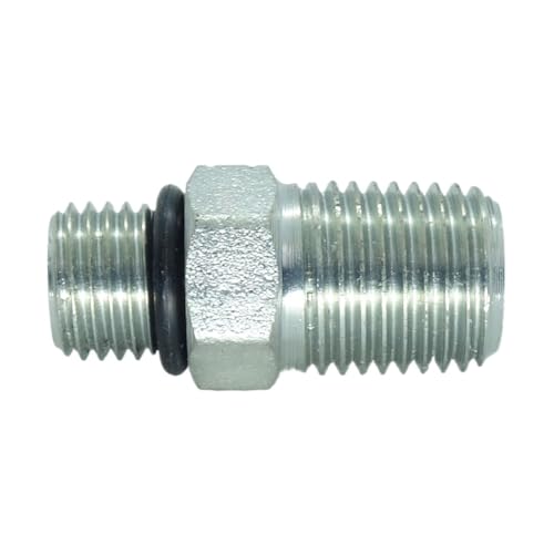 Image of 1 Piece 1 /4 inch Male ORB O-Ring Boss x 1 /4 inch Male Pipe Adapter Steel Hydraulic Fitting