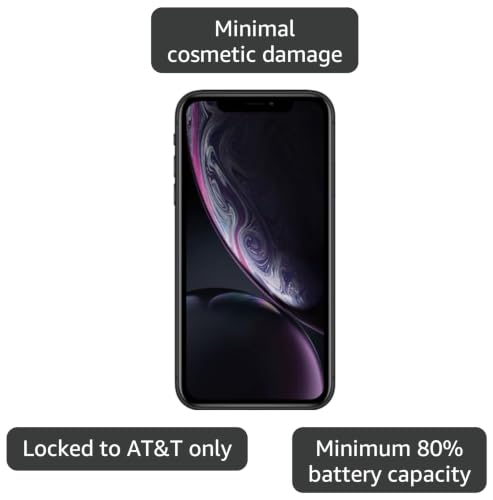 Image of Apple iPhone XR, US Version, 256GB, Black - AT&T (Renewed)