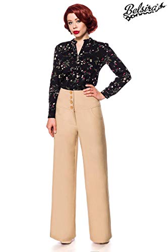 Pantaloni Rockabilly Di Belsira - Marlenehose - S A 3XL - Donna - Beige - 2