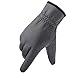 keynoyin Autumn and Winter Half-Finger Waterproof Fishing Gloves, Winter Fleece Warm Touch Screen Riding Gloves - Black Two-Finger - One Size fits All