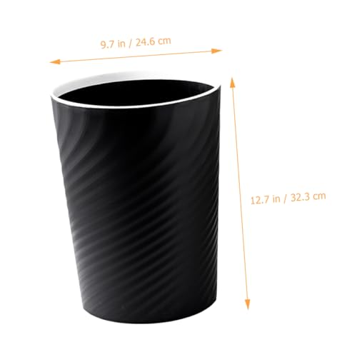Caneca de basura rectangular de plástico negra miniatura 4
