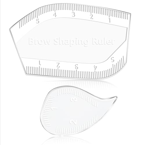 Dexspoeny 2 Pcs Brow Mapping Ruler Arch Eyebrow Eyeline Ruler Fast Drawing Design Brow Easy Tool - Eyebrow Stencils for Microblading Permanent Makeup Arch Mapping Tool for Women