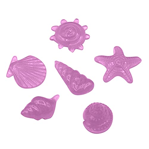 Mamaiuh 10Pcs Conch Shell Shape Luminous Stone For Rocks Aquarium Fish Tank Landscaping Decor,Glow In The Dark Pebbles For Walkways Path Lawn Yard Outdoor Garden Decorative Stones (Purple) #TOP2